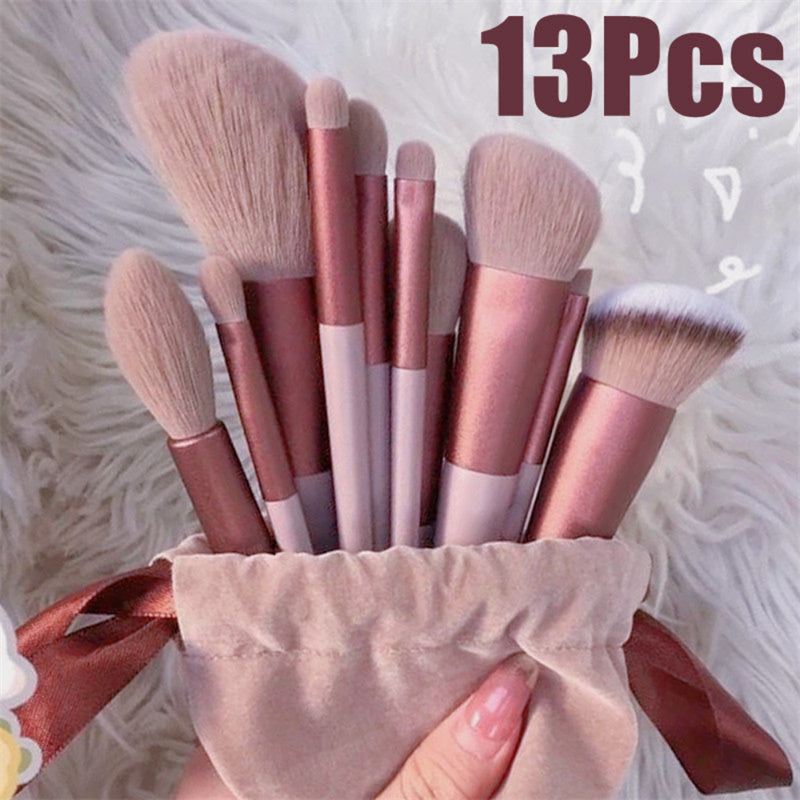 Professional 13-Piece Makeup Brush Set - Complete Cosmetic Beauty Tools Collection