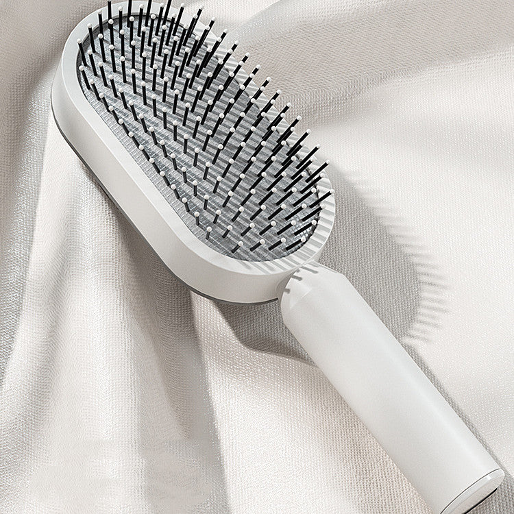 Self-Cleaning Hair Brush with Scalp Massage - Anti-Static Detangling Comb