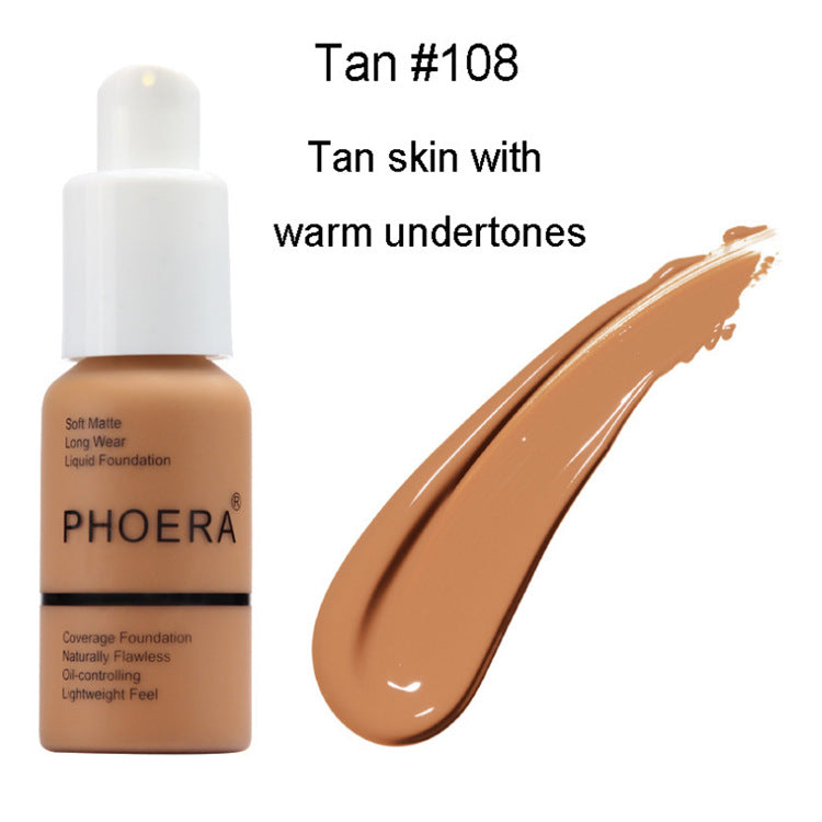 Matte Foundation Cream - Oil Control Press-Type Concealer for Flawless Coverage