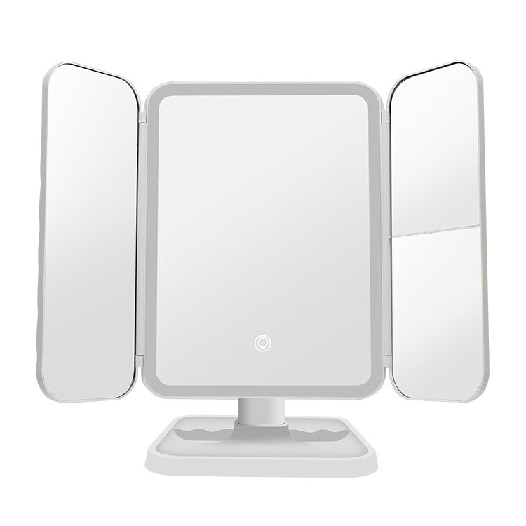 Trifold LED Makeup Mirror - 68 LED Vanity Mirror with 10X Magnification & 180° Rotation