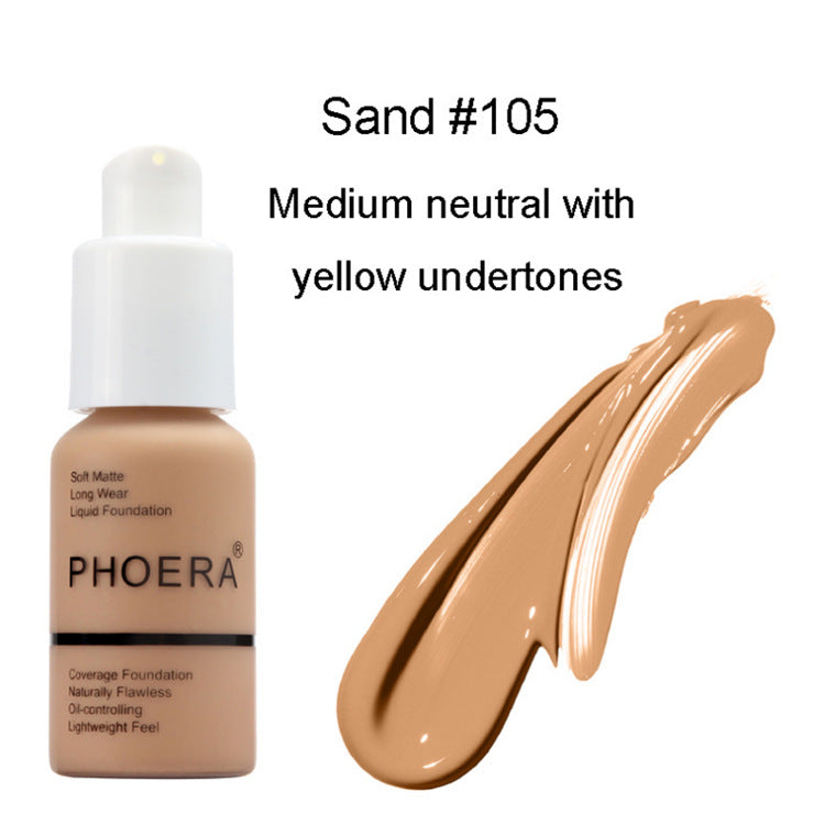 Matte Foundation Cream - Oil Control Press-Type Concealer for Flawless Coverage