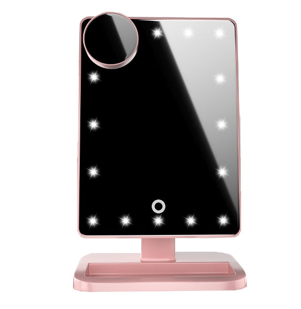 Smart LED Makeup Mirror with Bluetooth Speaker - Touch Screen 10X Magnifying Mirror with 20 Lights