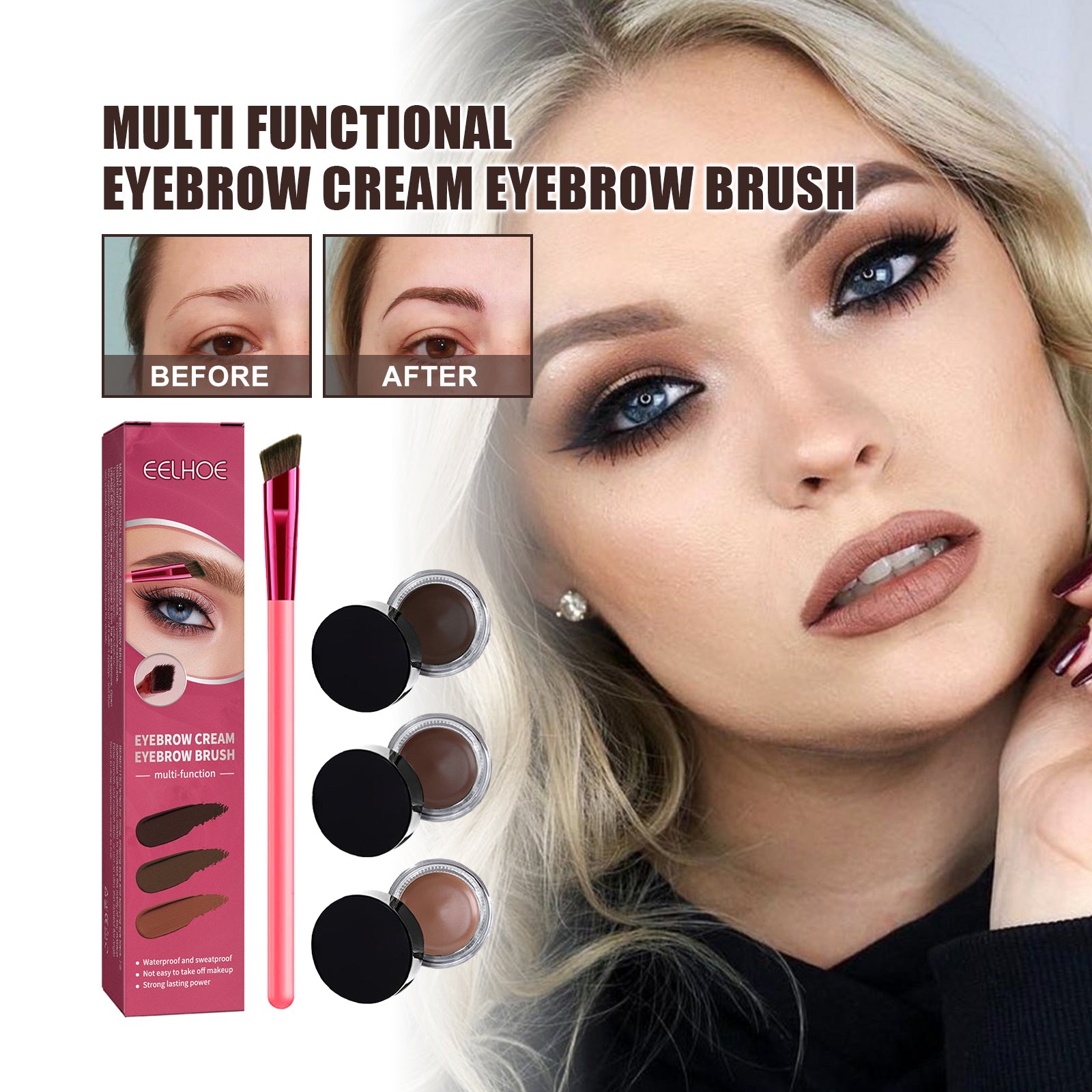 Multi-functional Eyebrow Brush Set For Filling, Shaping, And Coloring Smooth Eyebrows Makeup Kit