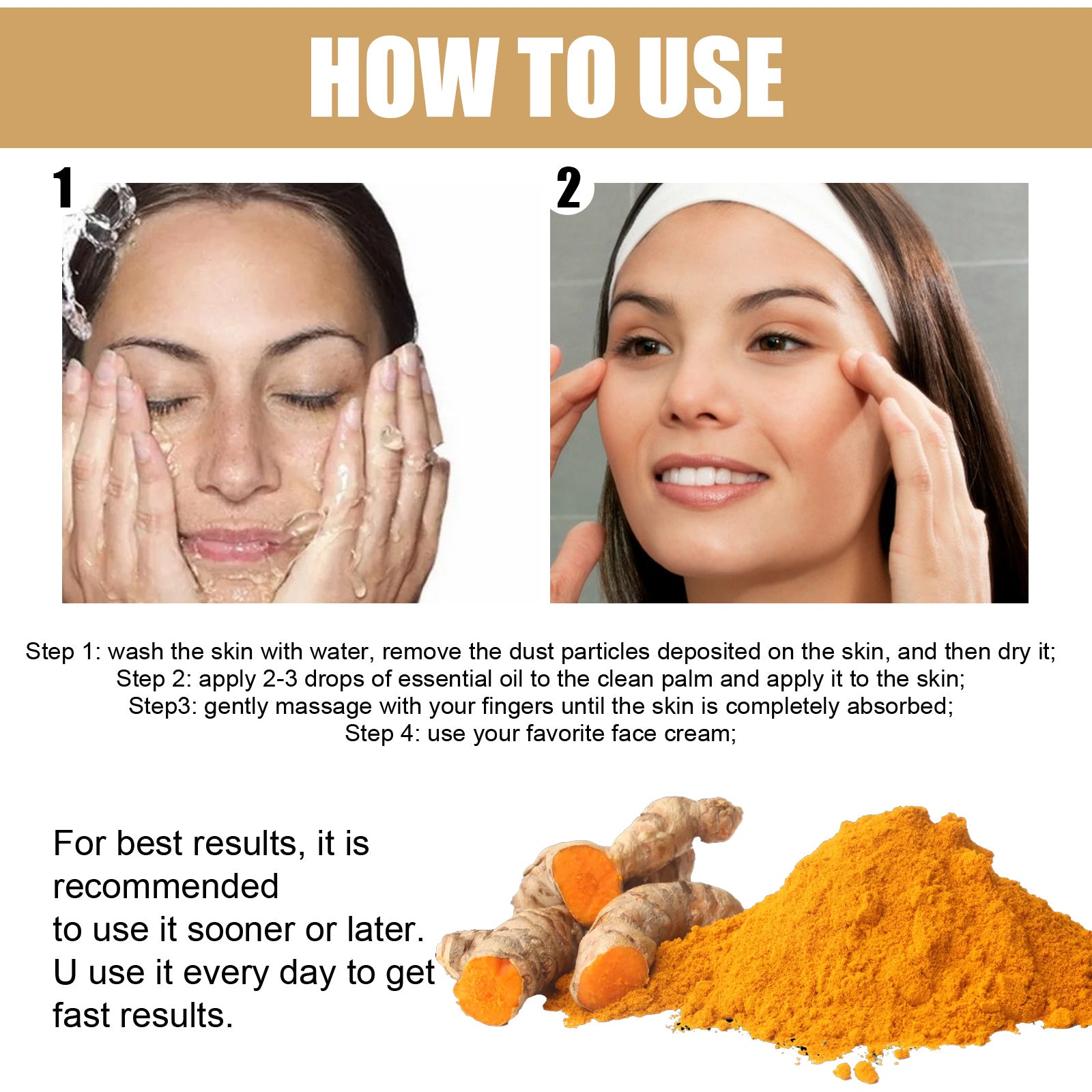 Turmeric Dark Spot Correction Face Care Spot Moisturizing And Repairing Skin Tone Serum