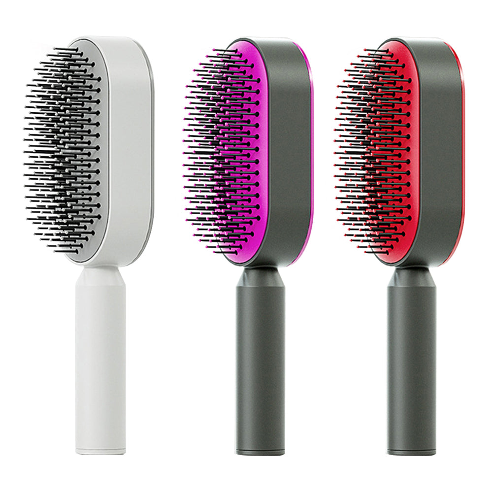 Self-Cleaning Hair Brush with Scalp Massage - Anti-Static Detangling Comb