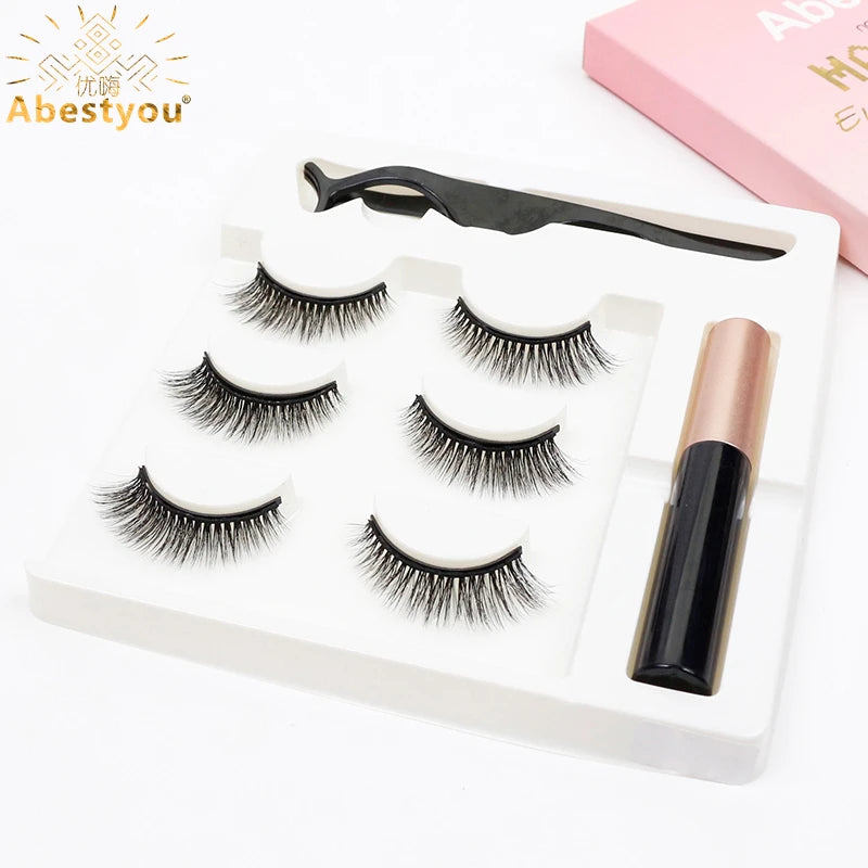 Complete Lash Makeup Kit - 3D Magnetic Mink Lashes with Extensions & Accessories