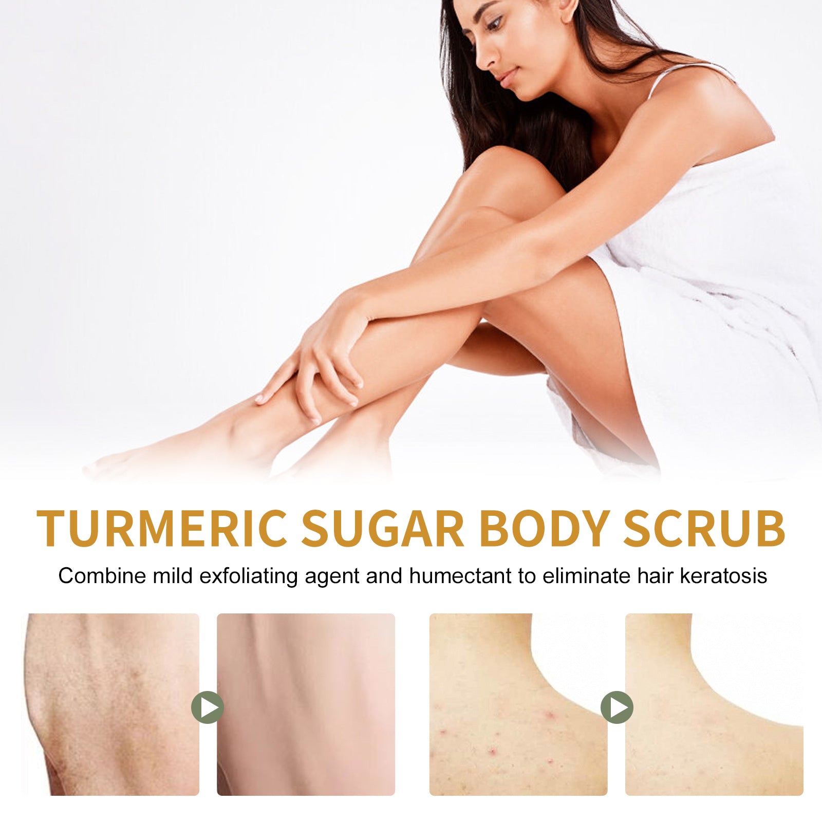 Turmeric Body Scrub Lightens Acne Marks, Moisturizes, Refreshes, Smoothes, Rejuvenates, Cleanses & Exfoliates Body Scrubs