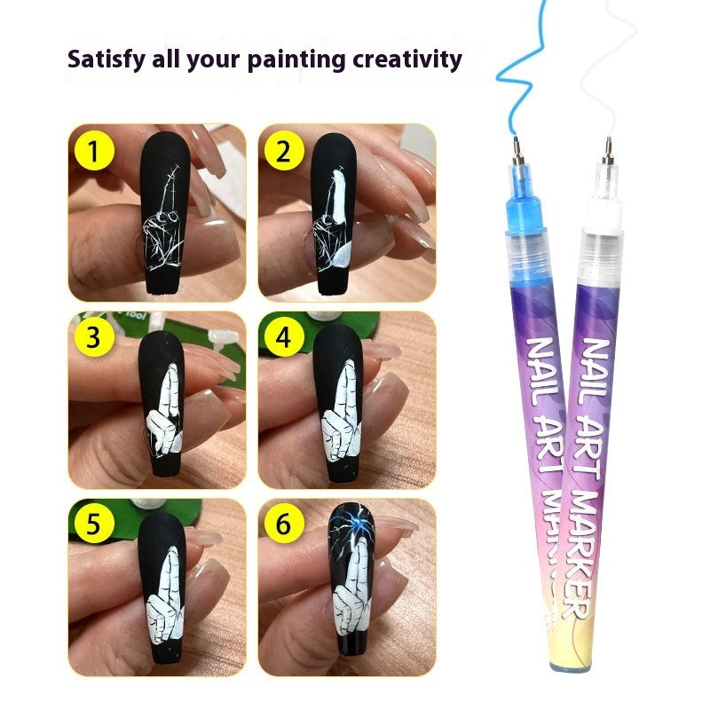 Nail Art Graffiti Pens - 12 Colors Acrylic Paint Pen Set for Nail Design