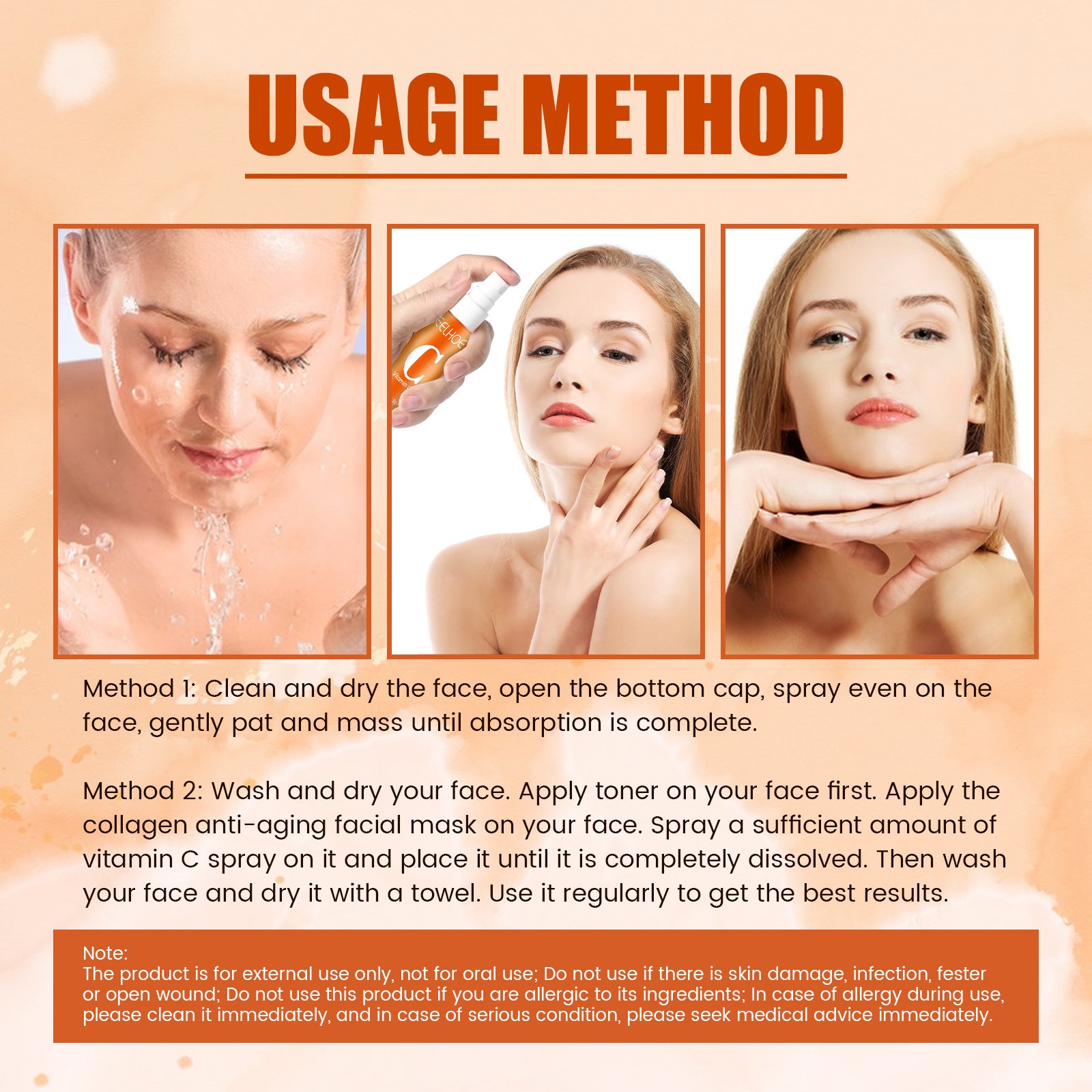 Vitamin C Moisturizing Spray Moisturizing And Moisturizing Skin Lightening Acne Spots Rejuvenating And Whitening Spray