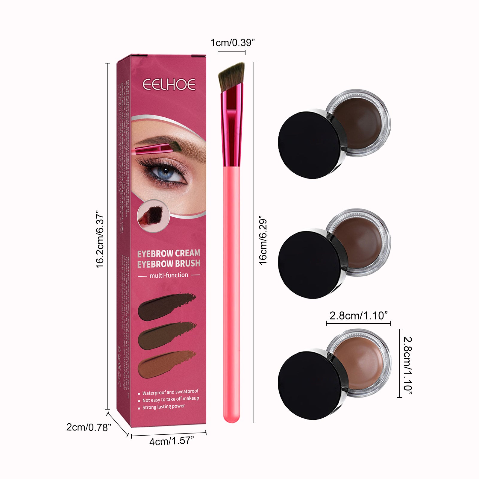 Multi-functional Eyebrow Brush Set For Filling, Shaping, And Coloring Smooth Eyebrows Makeup Kit
