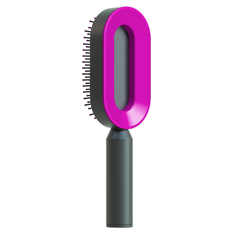 Self-Cleaning Hair Brush with Scalp Massage - Anti-Static Detangling Comb