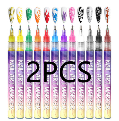 Nail Art Graffiti Pens - 12 Colors Acrylic Paint Pen Set for Nail Design
