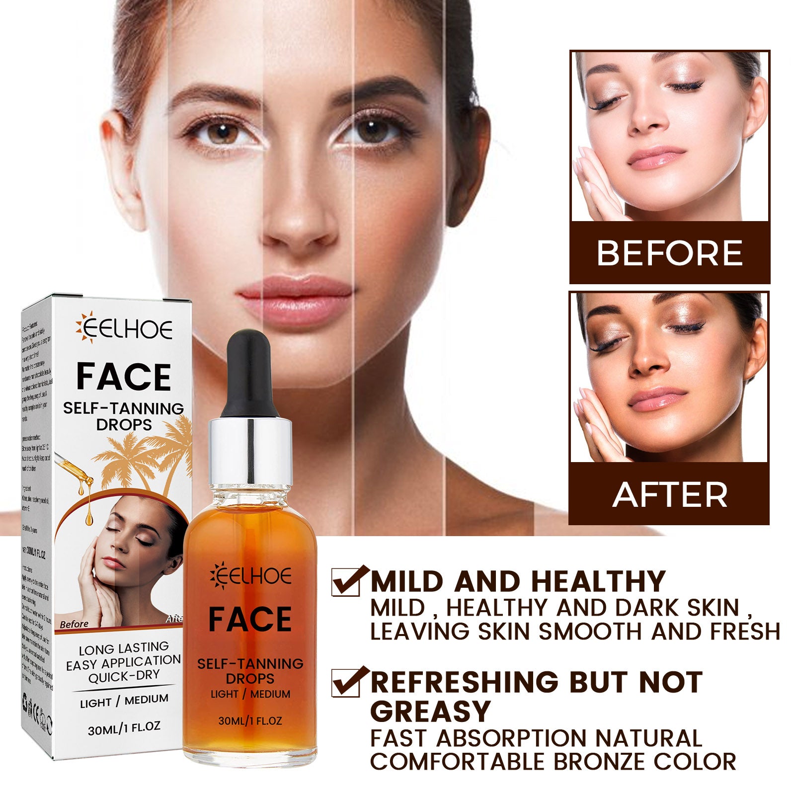 Facial Tanning Essence - Natural Bronzing Serum